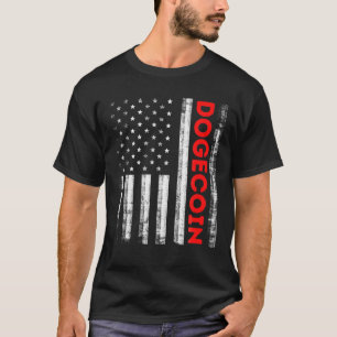Dogecoin Cryptocurrency American Flag T-Shirt