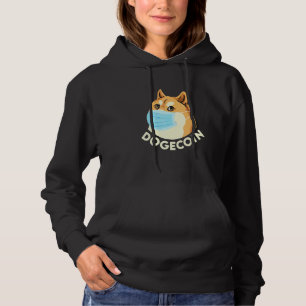 Dogecoin Cryptocurrency Shiba Inu Dog Wearing Mask Hoodie
