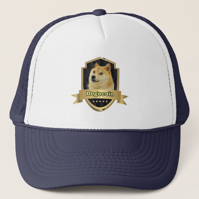 Dogecoin cryptocurrency to the moon 1. trucker hat (Front)