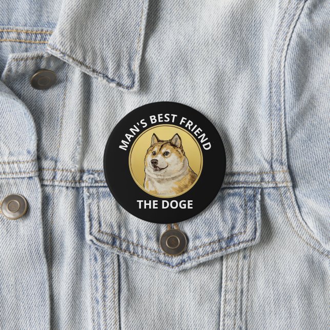 Dogecoin Dog Personalized  3 Inch Round Button (In Situ)