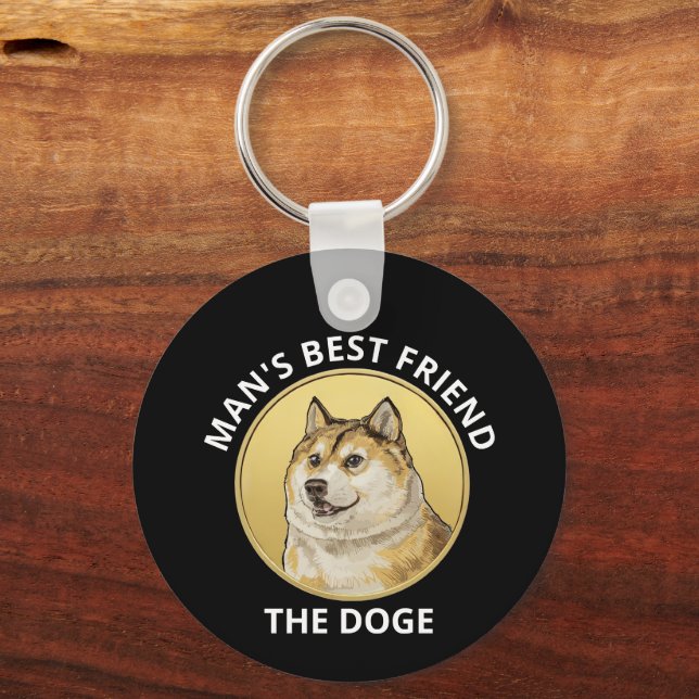 Dogecoin Dog Personalized Keychain (Back)