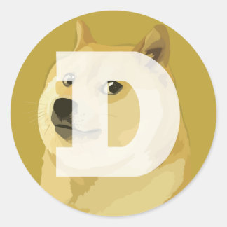 Dogecoin DOGE Classic Round Sticker