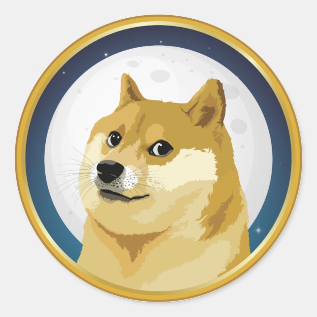 Dogecoin Doge Day 4/20 Stock Market Crypto Funny Classic Round Sticker (Front)