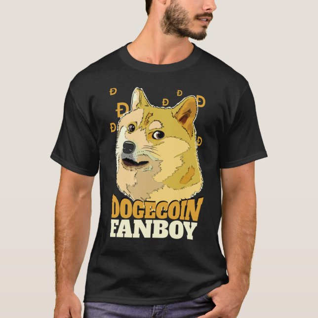 Dogecoin Fanboy  Doge and Crypto T-Shirt (Front)