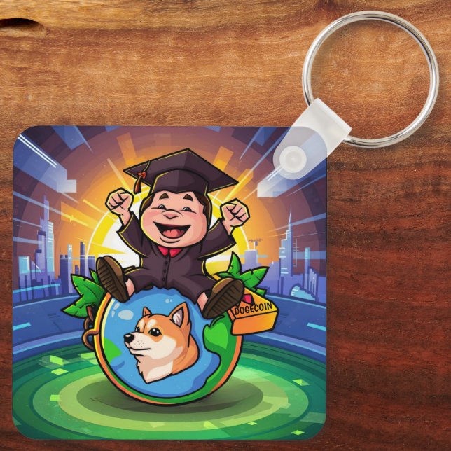 Dogecoin Graduation Keychain (Back)