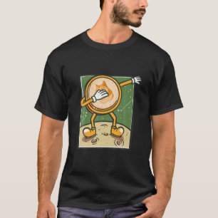 Dogecoin Moon Dab Cryptocurrency Bitcoin Funny Dog T-Shirt