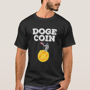 Dogecoin Moon Space US Flag - Funny Crypto Doge Co T-Shirt