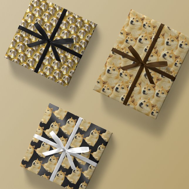 Dogecoin Shiba Wrapping Paper Sheet Variety Trio (Creator Uploaded)