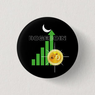 Dogecoin to the Moon Crypto 1 Inch Round Button