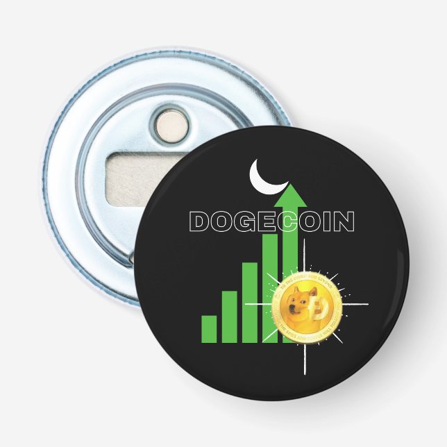 Dogecoin to the Moon Crypto  Bottle Opener (Front)