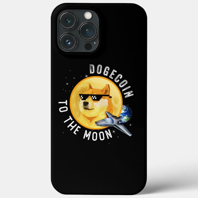 Dogecoin To The Moon Funny Cryptocurrency Meme Case-Mate iPhone Case (Back)
