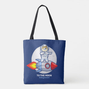 Dogecoin To The Moon Rocket Man Space Doge Crypto  Tote Bag