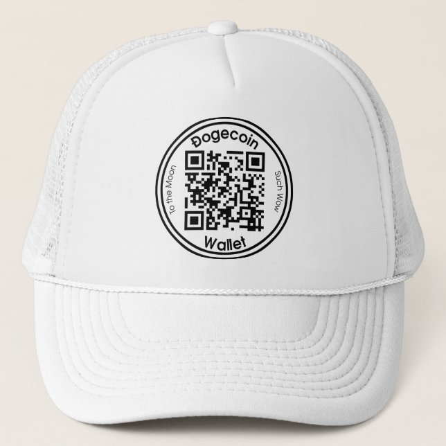 Dogecoin Wallet QR Code Round Hat (Front)
