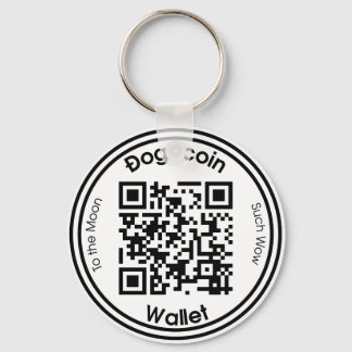 Dogecoin Wallet QR Code Round Keychain