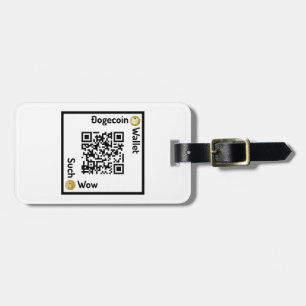 Dogecoin Wallet QR Code Square Luggage Tag