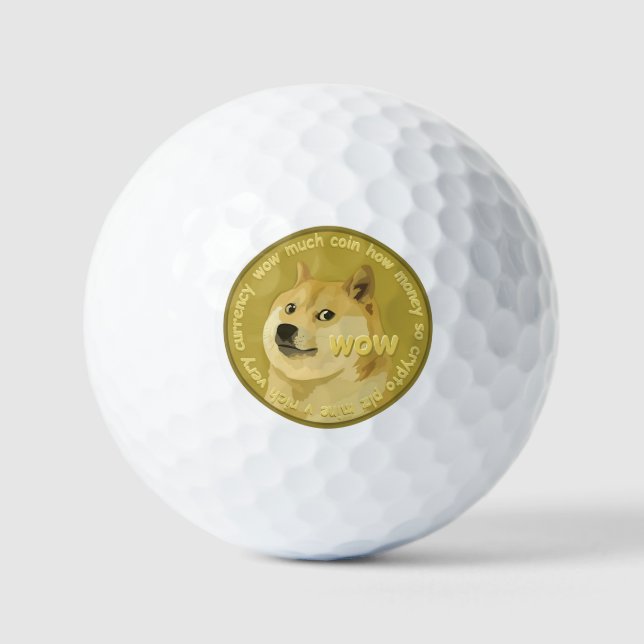 Dogecoin Wow Doge Coin Very Much Crypto Currency  Golf Balls (Front)