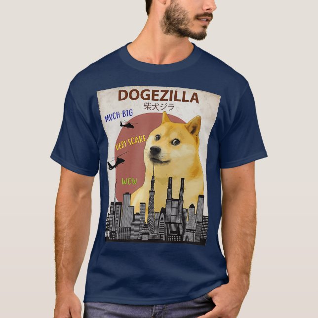 Dogezilla   Funny DOGE MEME Shiba Inu Dog T-Shirt (Front)
