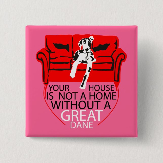 Dogge Kühlschrankmagnet 2 Inch Square Button (Front)