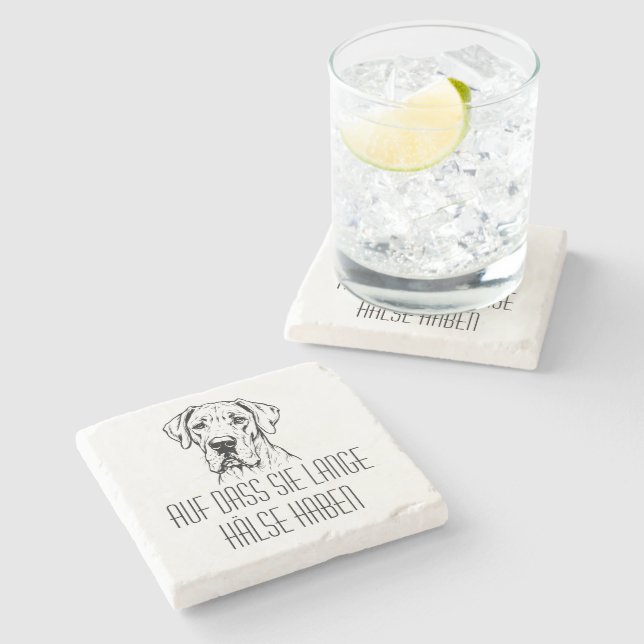 Dogge Marmor Stein Glasuntersetzer Stone Coaster (Side)