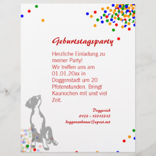Doggen Einladung Kindergeburtstag Flyer