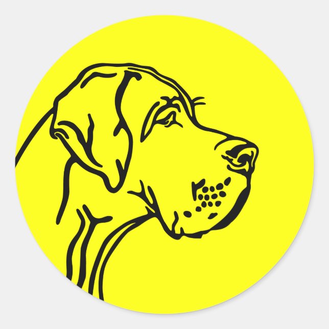 Doggen head Logosticker Classic Round Sticker (Front)