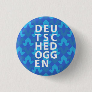 Doggen Muster Kopf Blau 1 Inch Round Button