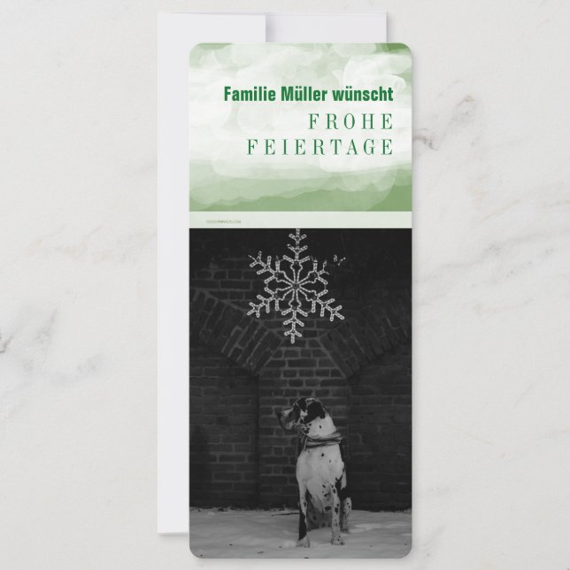 Doggen Weihnachtskarten mit viel Text Holiday Card (Front)