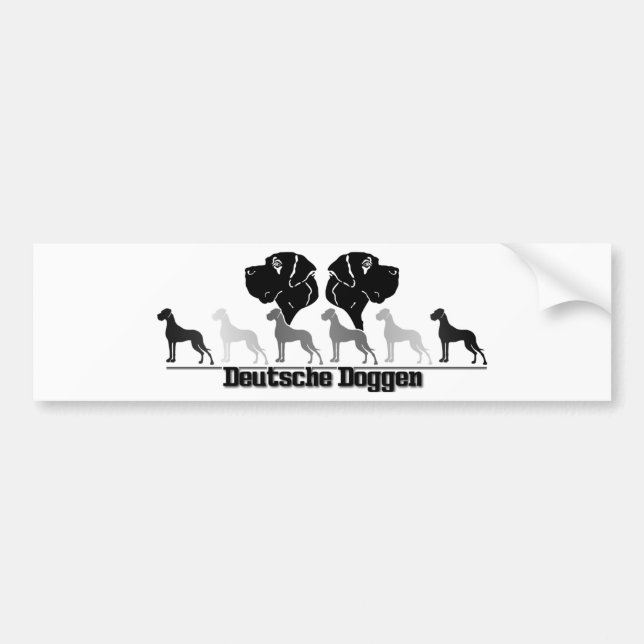 Doggenlogo Schwarz Grau Bumper Sticker (Front)