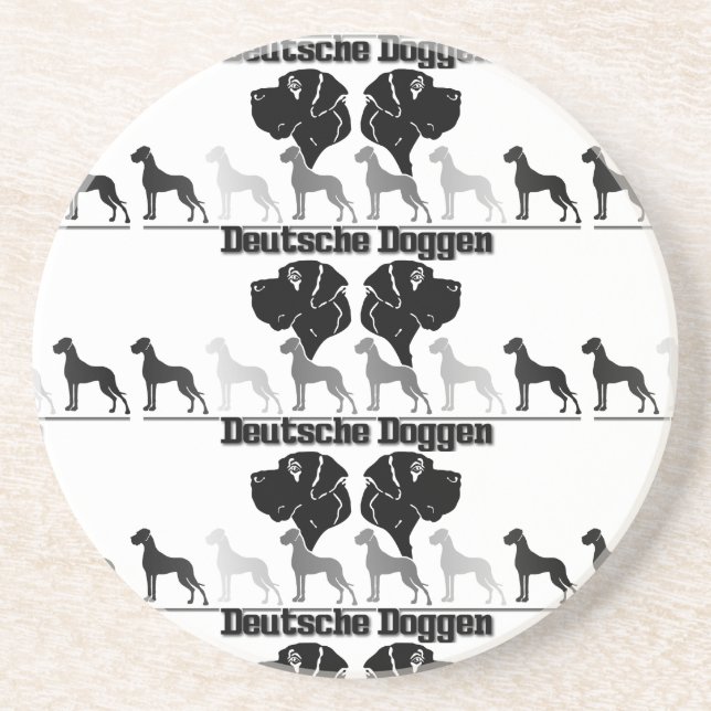 Doggenlogo Schwarz Grau Coaster (Front)
