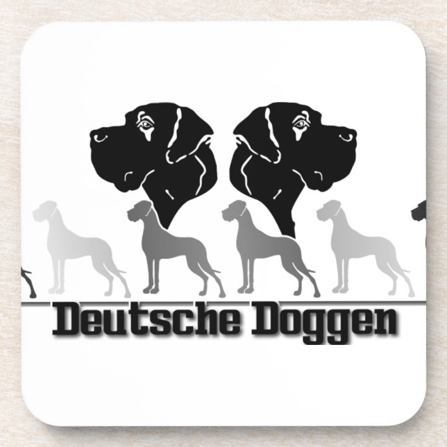 Doggenlogo Schwarz Grau Coaster (Front)
