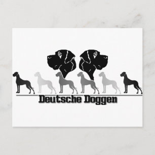 Doggenlogo Schwarz Grau Postcard