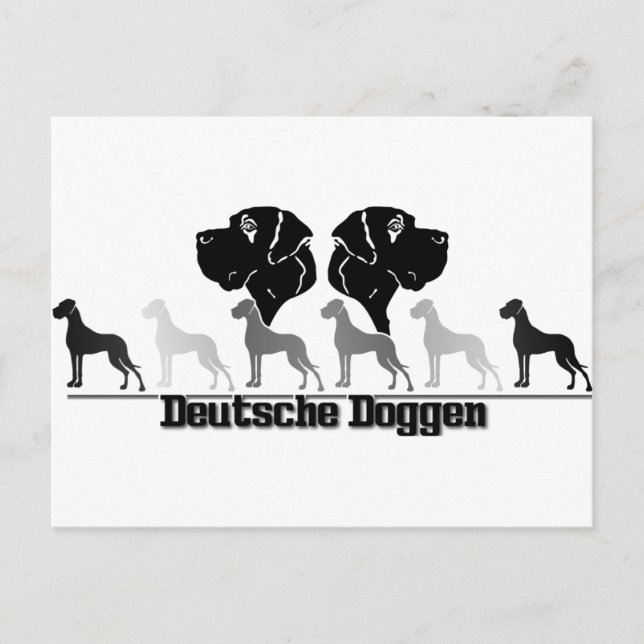 Doggenlogo Schwarz Grau Postcard (Front)