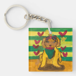 Doggie "Art by Kids" Keychain
