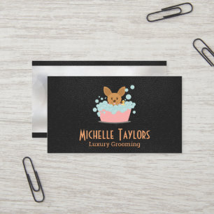 Doggie Baignade Grooming   Carte de visite en cuir