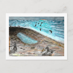 Doggie Beach Party Postcard