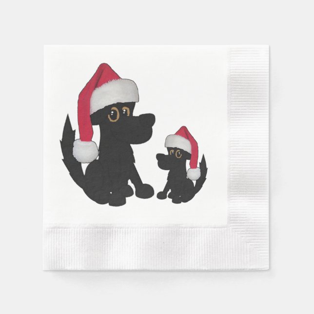Doggie Christmas Hat Napkin (Front)