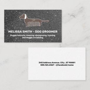 Doggie Comb   Glitter Appointment Card