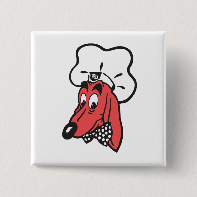 DOGGIE DINER Logo Magnet 2 Inch Square Button (Front)