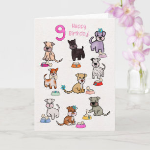 Doggie Diners Birthday nine years old Card
