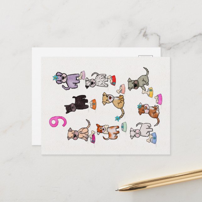 Doggie Diners Birthday nine years old  Postcard (Front/Back In Situ)
