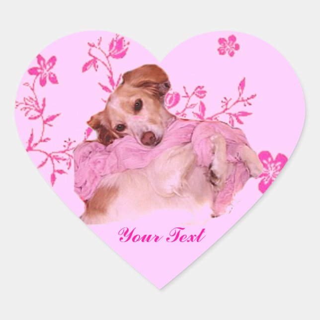 Doggie en Sticker Coeur Rose (Devant)