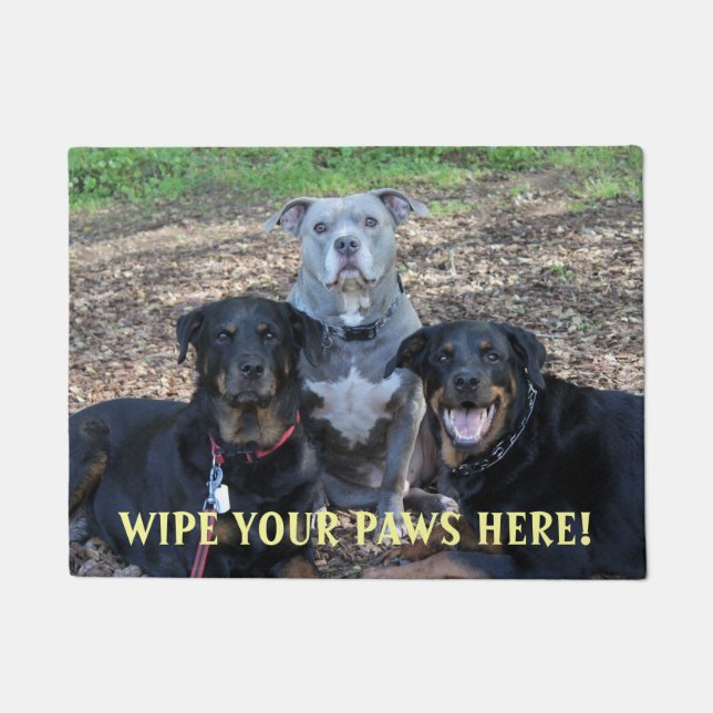 Doggie Family Picture Doormat (Front)
