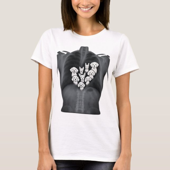 Doggie Heart X-Ray – Funny Dog Lover Design T-Shirt (Front)
