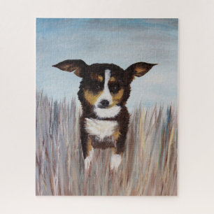 Doggie in Grass Jigsaw Puzzle