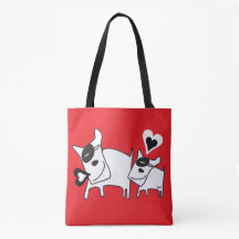 Doggie Love Talk Heart Tote Bag