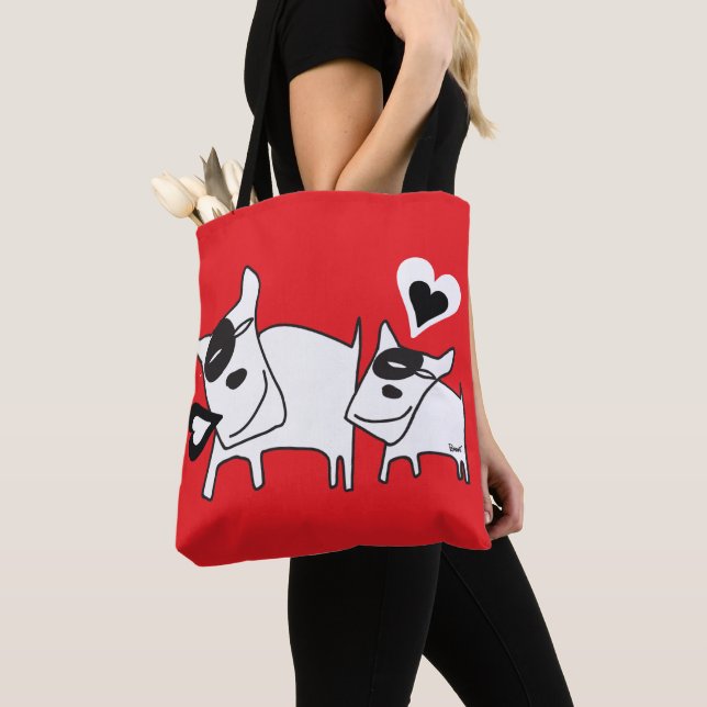Doggie Love Talk Heart Tote Bag (Close Up)
