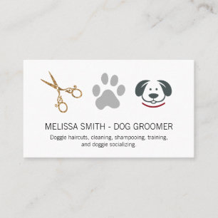 Doggie Paw   Scissors Business Card