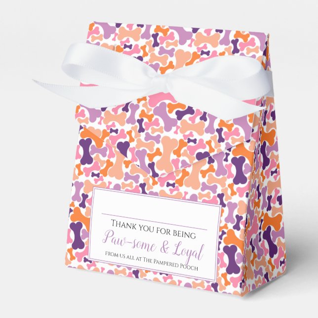 Doggie Treat gift bag bone pet grooming service Fa Favor Box (Front Side)