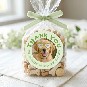 Doggie Treat Wedding Favours Dog Photo Thank You Classic Round Sticker