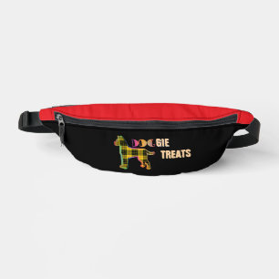Doggie Treats Logo Novelty Yellow Plaid Red Black Fanny Pack